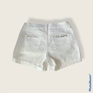 WHBM White Bling Denim Shorts